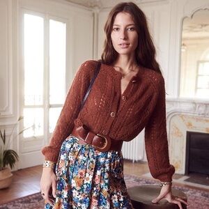 NWT Sezane Nelly Skirt in Fall Flowers, size 38